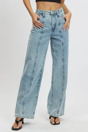 Denim Wide Leg Jean Mid Rise