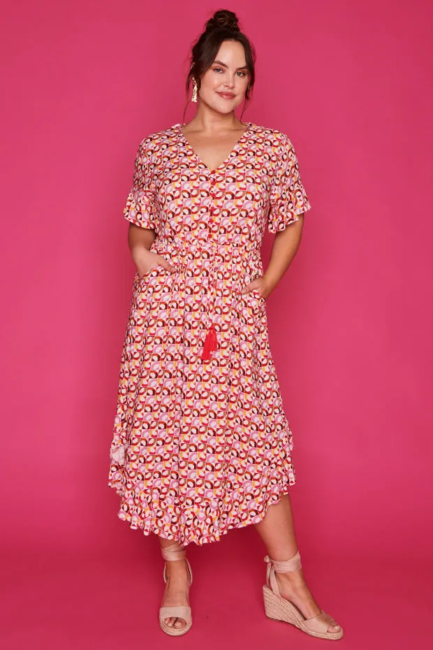 Dionne Retro Kiss Red Dress