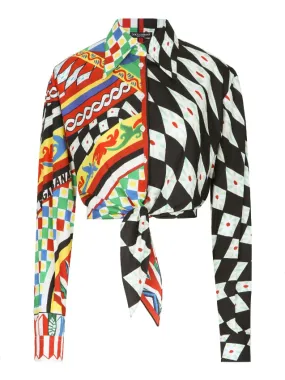 Dolce & Gabbana graphic-print tie-waist shirt