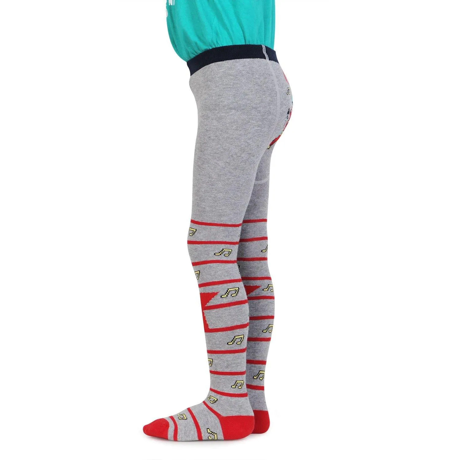 Doraemon Knitted Tights for Baby Boys - Light Grey