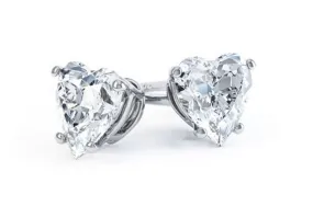 Earrings Heart Shape Diamonds