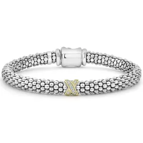 Embrace Single Station X Two-Tone Diamond Bracelet | 6mm