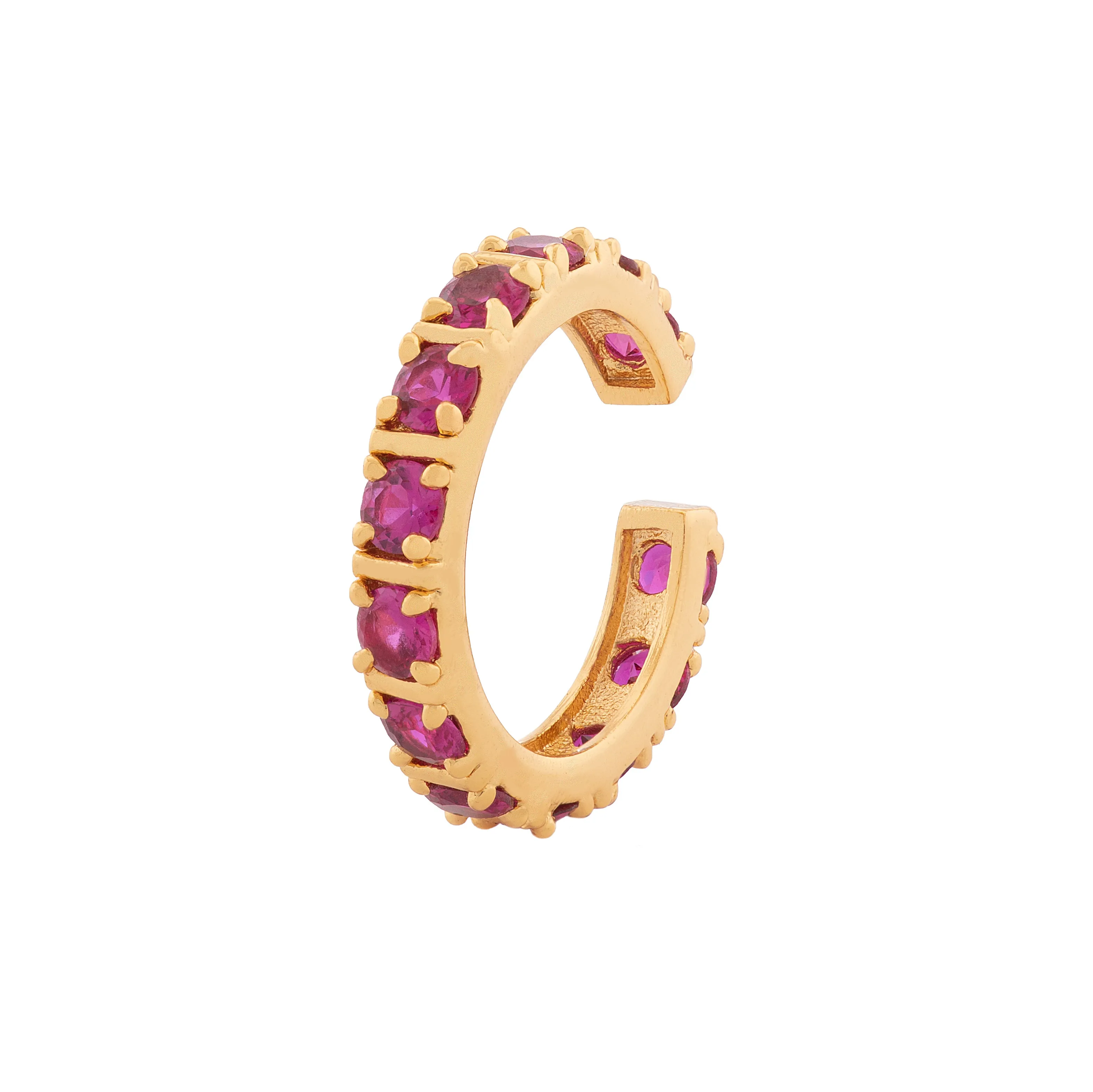 Estele Gold Plated CZ Fancy Multiple Square Designer Band Ring with Pink Stones for Women(Adjustable)