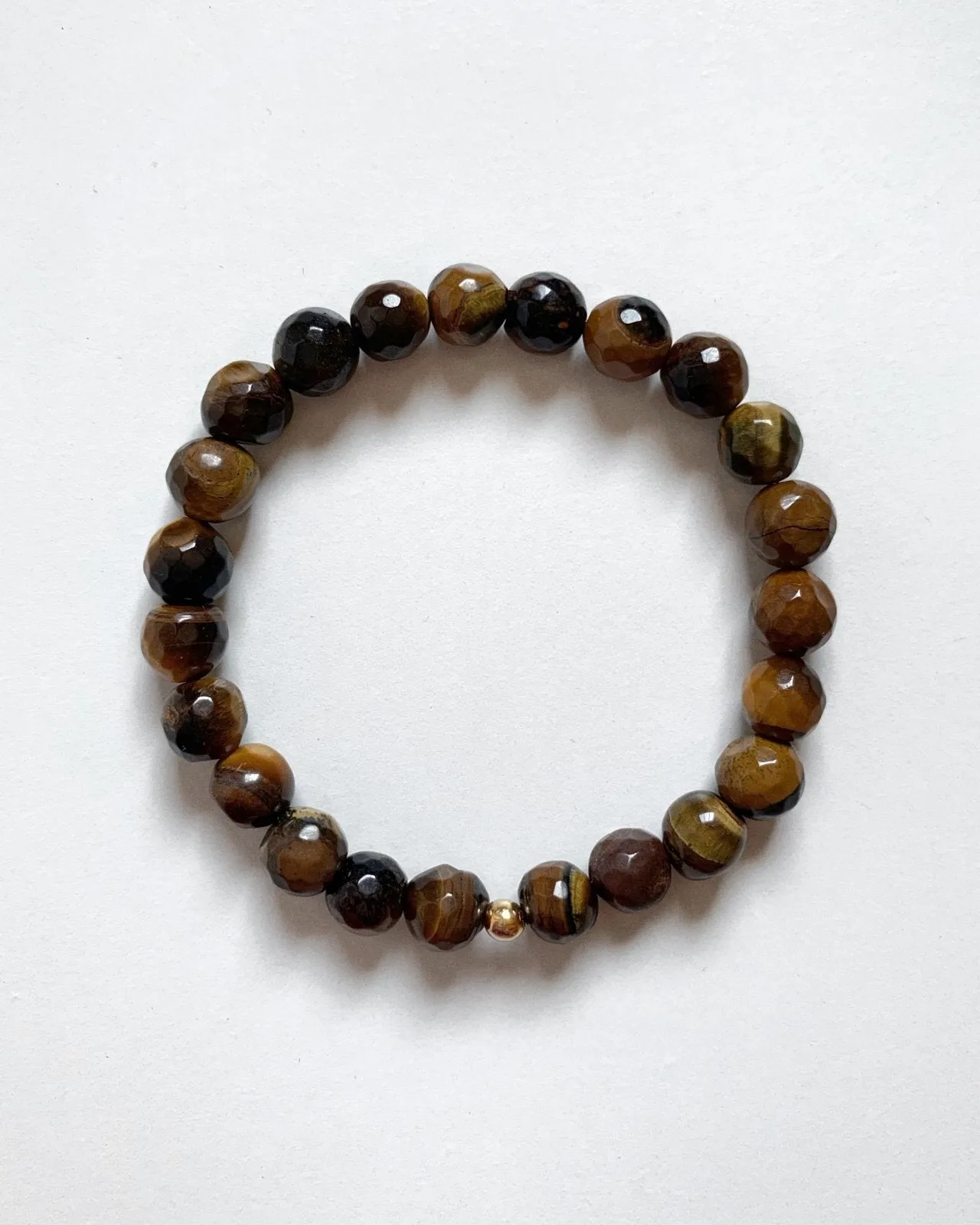 Faceted Tiger Eye Beaded Bracelet