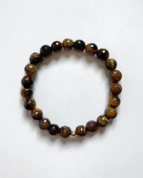 Faceted Tiger Eye Beaded Bracelet