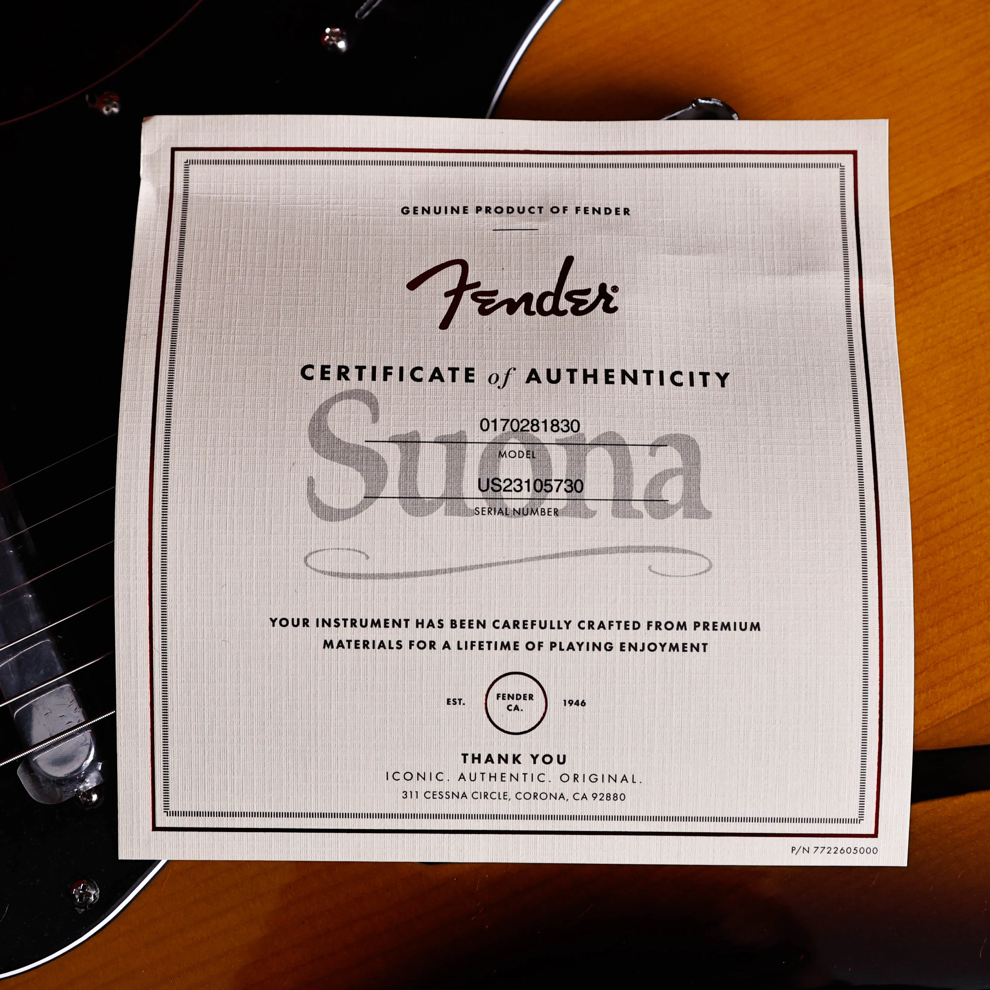 Fender Limited Edition Suona Telecaster Thinline, Violin Burst