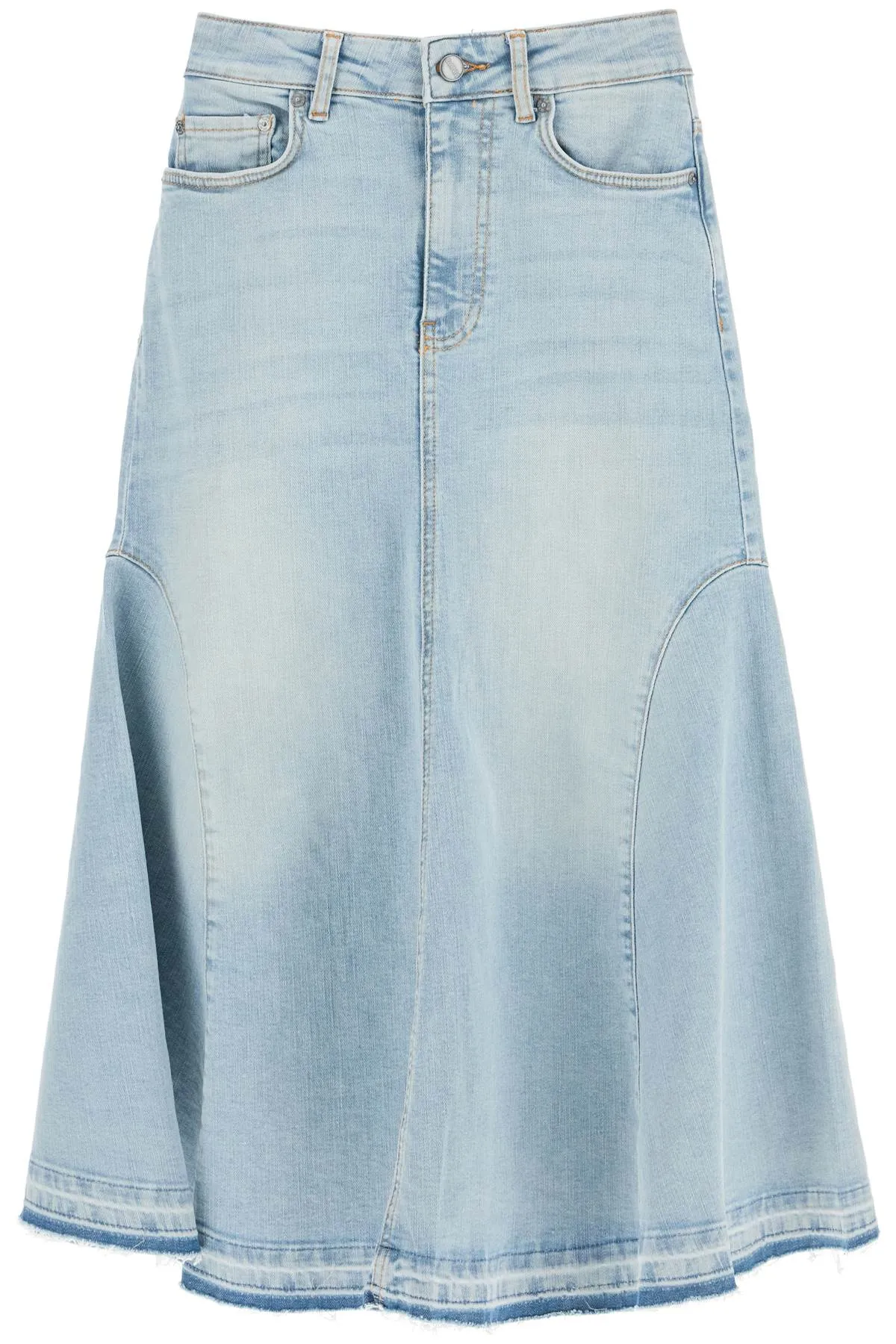 Flared Denim Skirt.