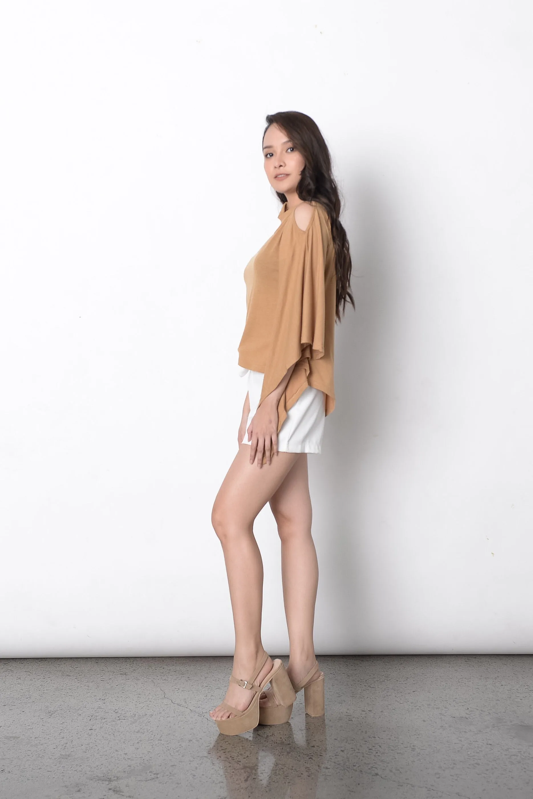 Germaine Cape Top in Beige