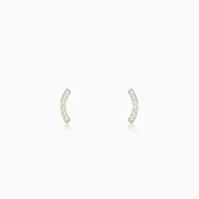 Gold Gentle Wave Diamond Earrings