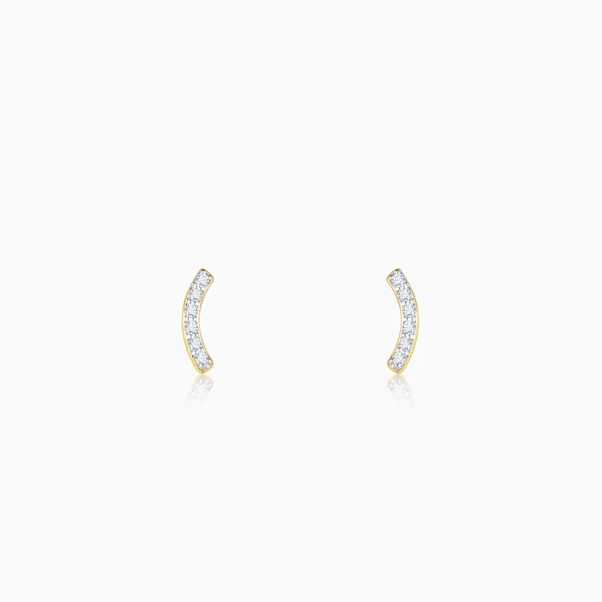 Gold Gentle Wave Diamond Earrings