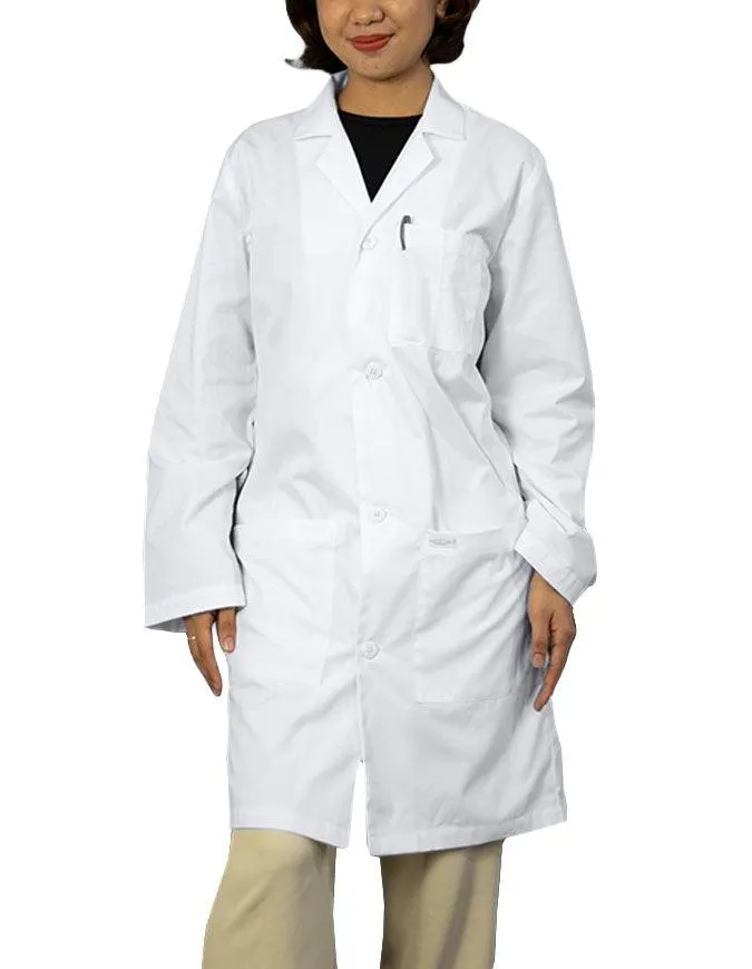 Heedfit Unisex 37 Inches Three Pocket White Functional Lab Coat