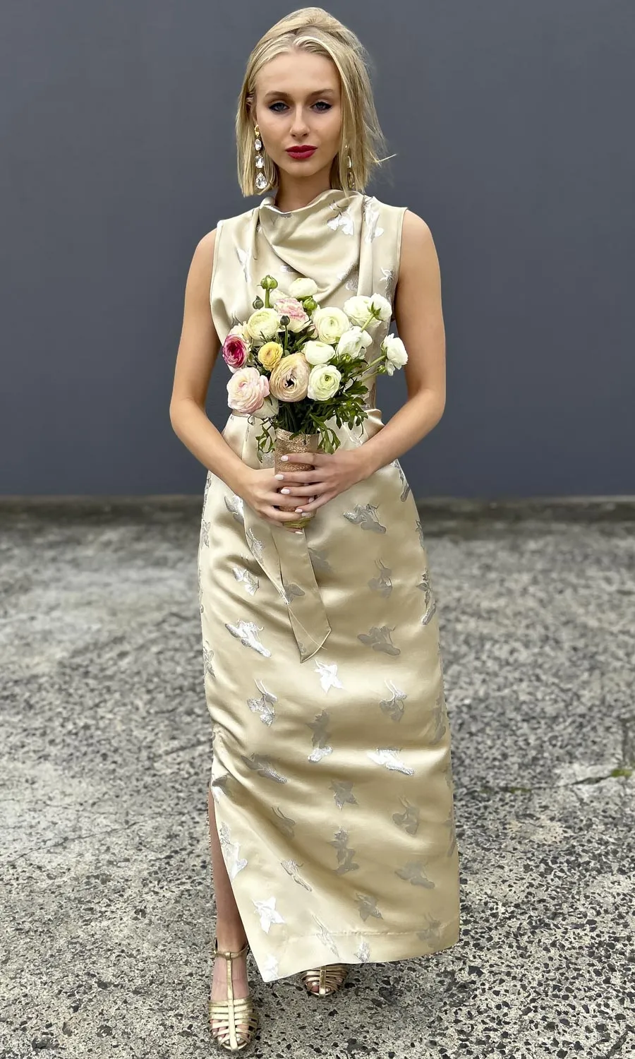 hoss Veronica Cowl Maxi -  Silk Ivory