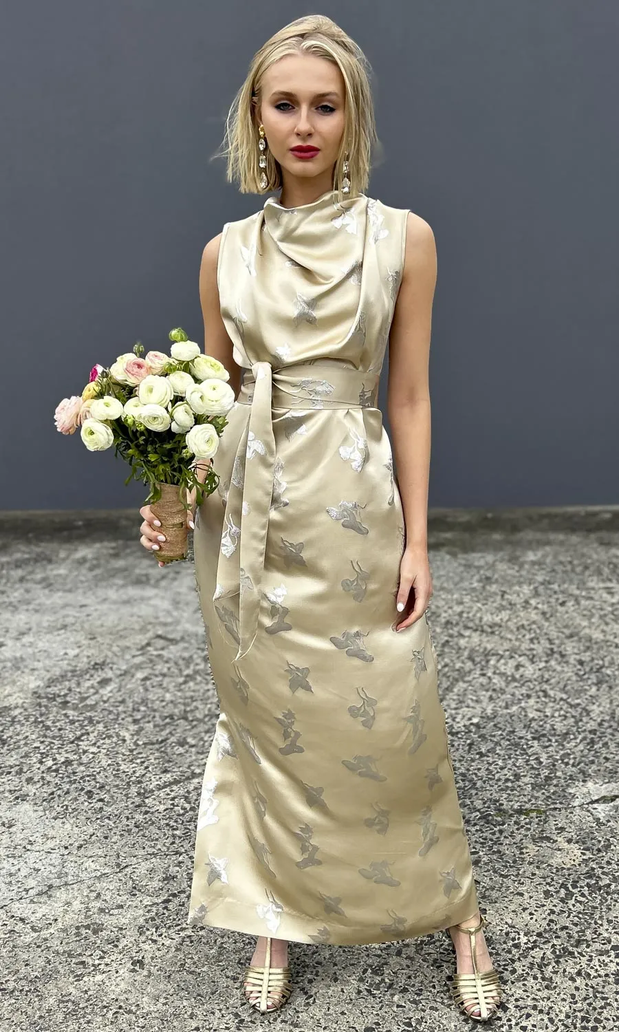 hoss Veronica Cowl Maxi -  Silk Ivory