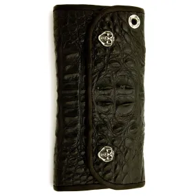 Hybrid Wallet for Large Currency in Hornback Alligator Leather