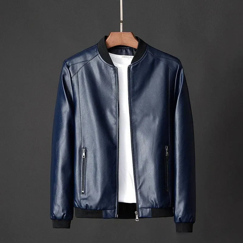 Jackets Men Brand Clothing PU Leather