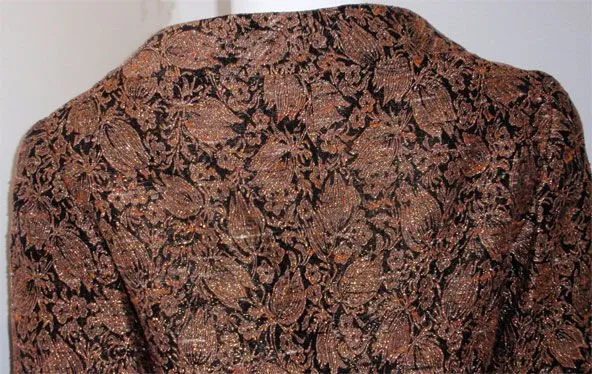 JAMES GALANOS 1960s Gold Brocade Design Evening Coat