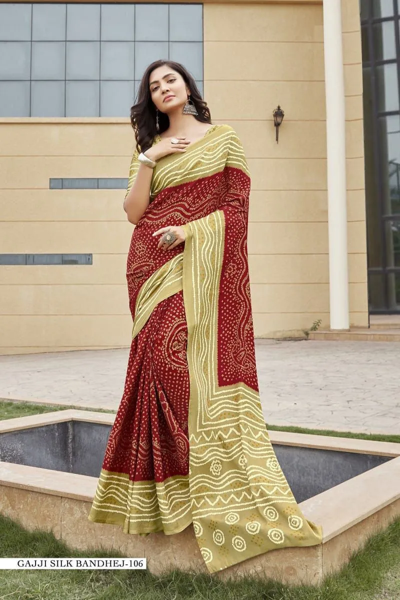 KCPC Launching New Chinon Silk Bandhani Saree,APL Mehroon