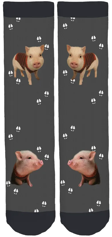 Limited Edition Pumpernickel The Mini-Pig Bamboo Crew Socks!