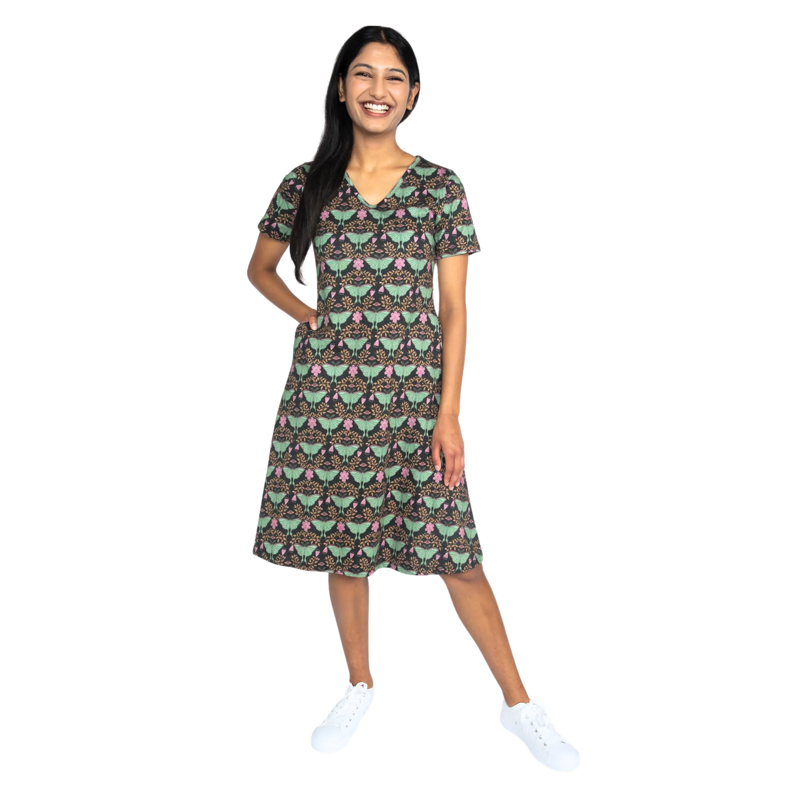 Luna Moth A-Line Dress (No Waist Seam)