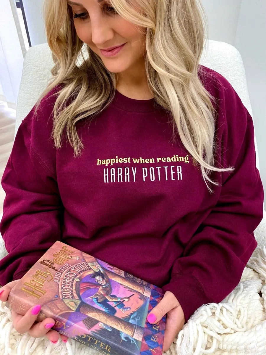 Make It Yours™ 'Happiest When Reading...' Crewneck Sweatshirt