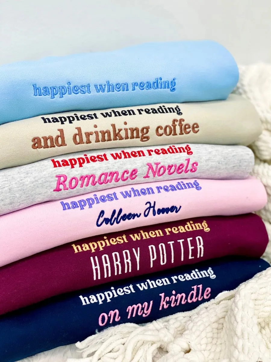 Make It Yours™ 'Happiest When Reading...' Crewneck Sweatshirt