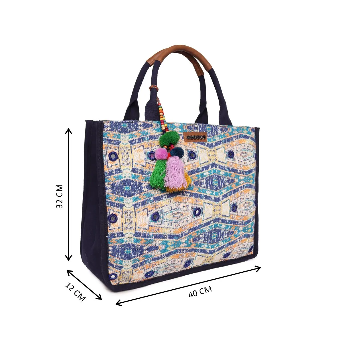 Multi Color Shopper Bags With Pu Or Canvas Handle