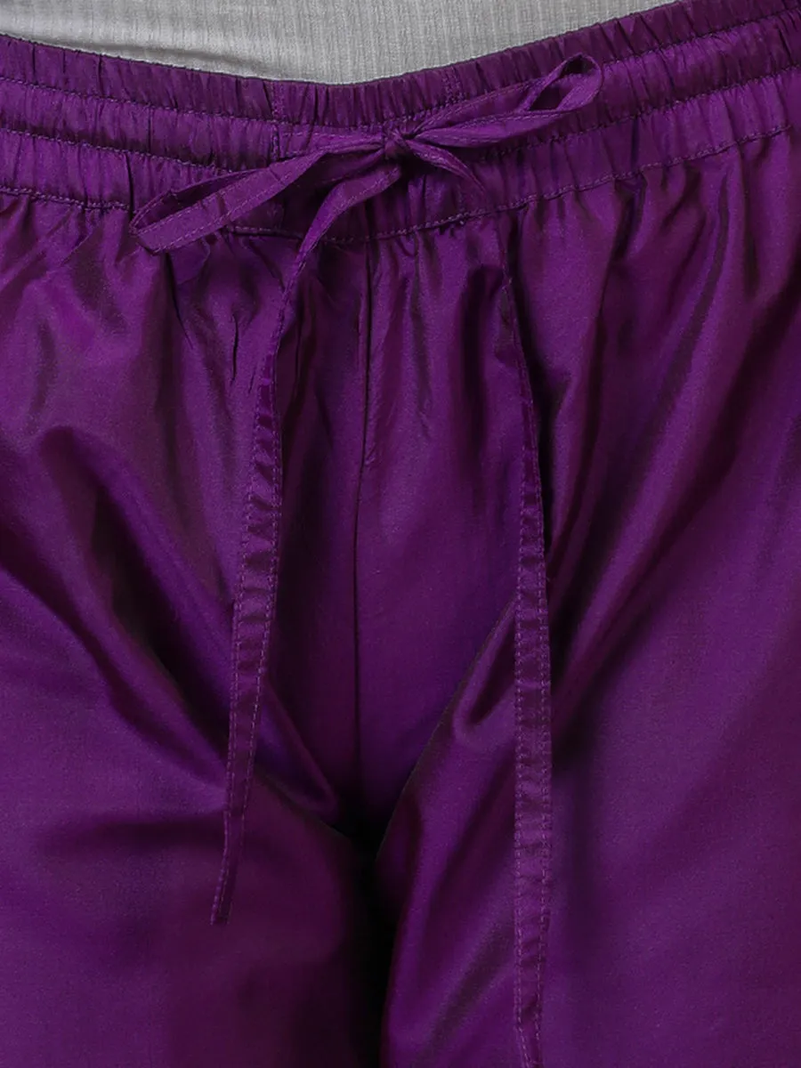 Nyla x Tyohaar | Purple Art Silk Pants