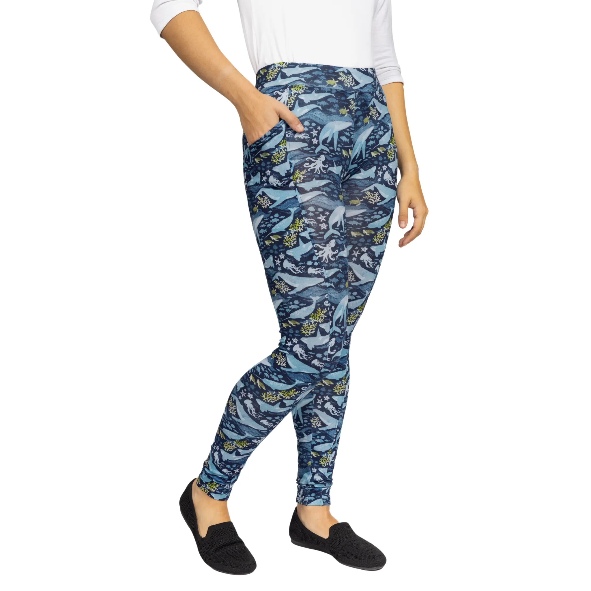 Ocean Life Adults Leggings with Pockets