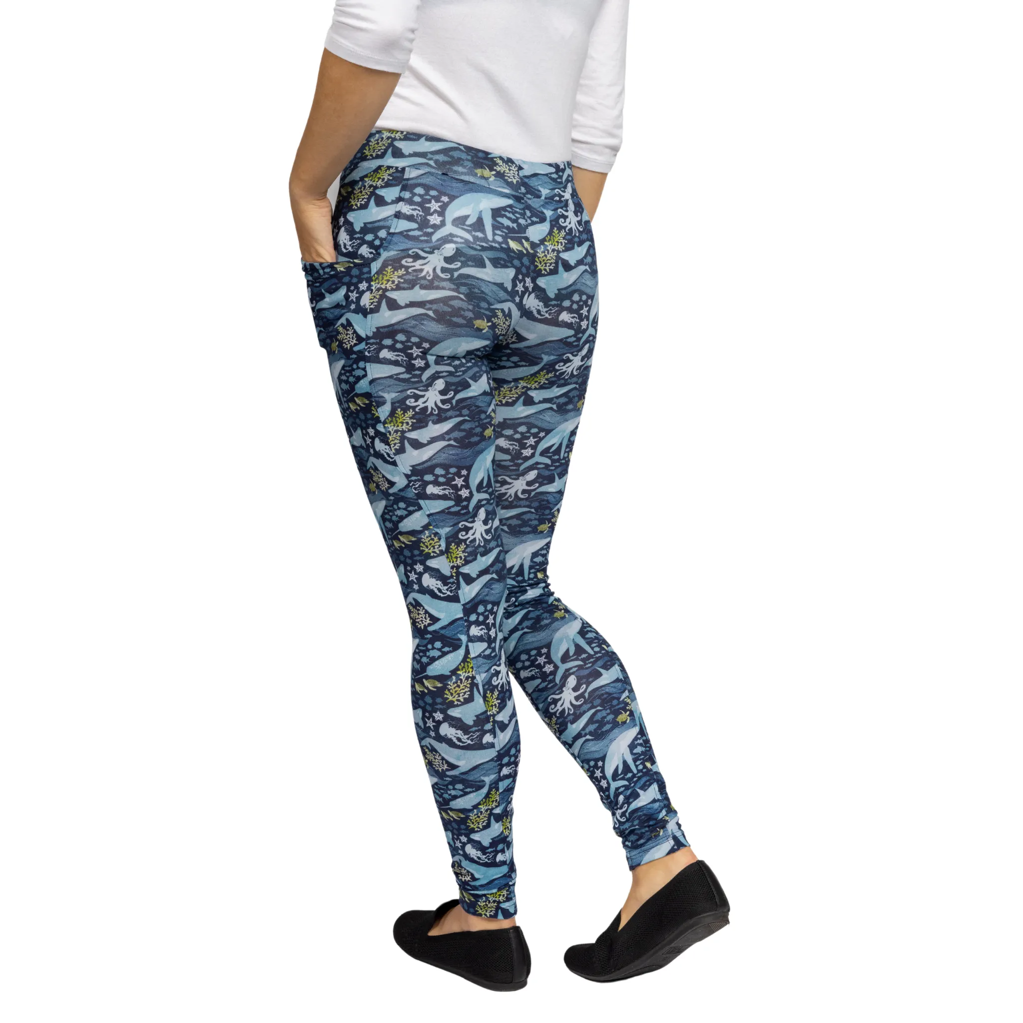 Ocean Life Adults Leggings with Pockets