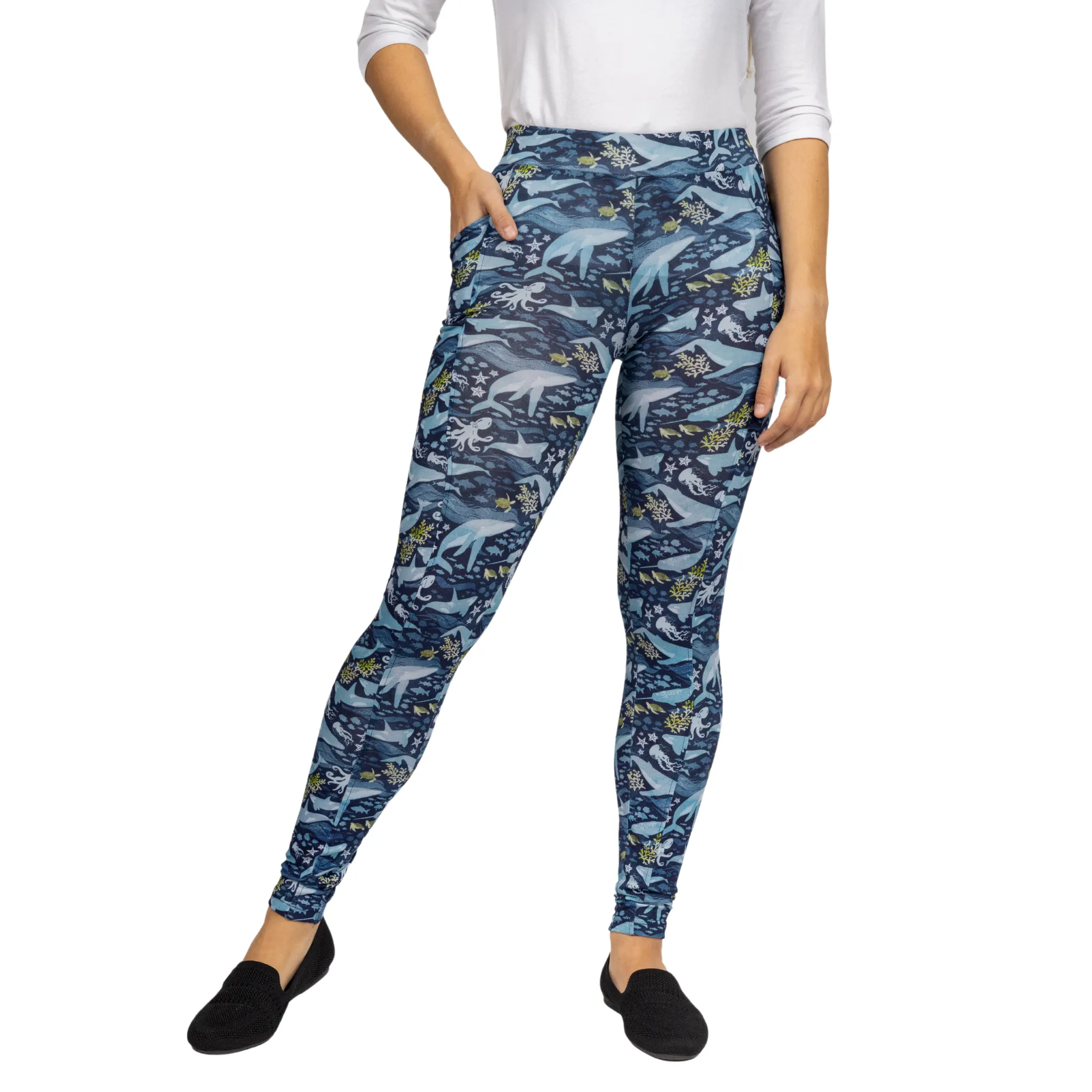 Ocean Life Adults Leggings with Pockets