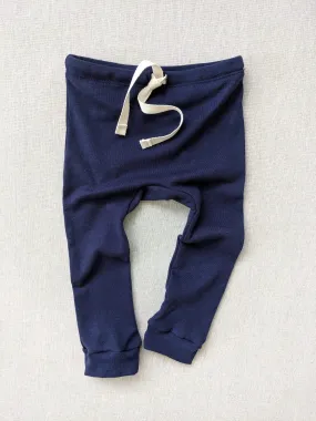 organic cotton drawstring leggings - midnight