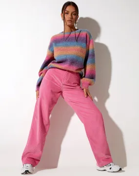 Parallel Trouser in Cord Bubblegum Pink