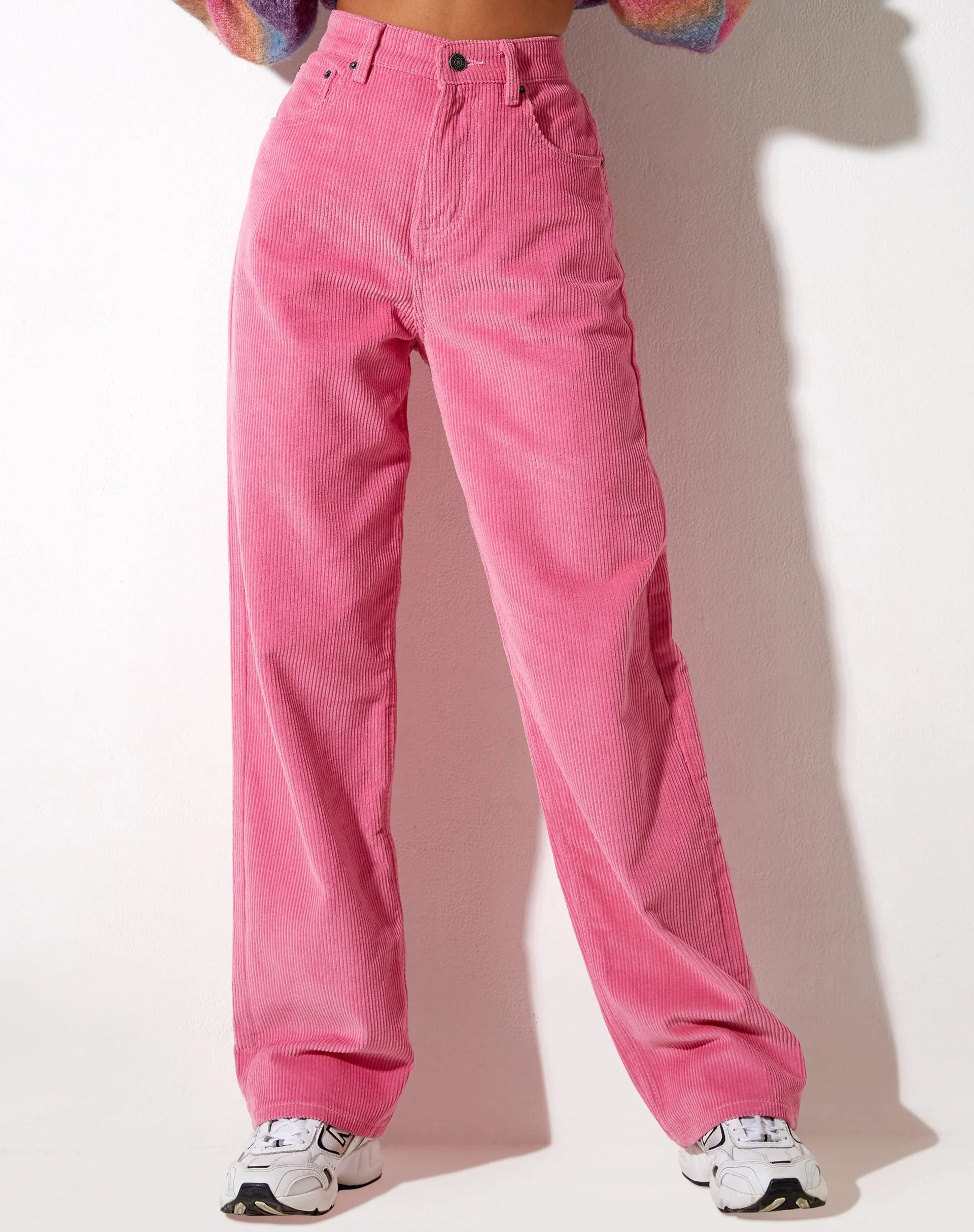 Parallel Trouser in Cord Bubblegum Pink