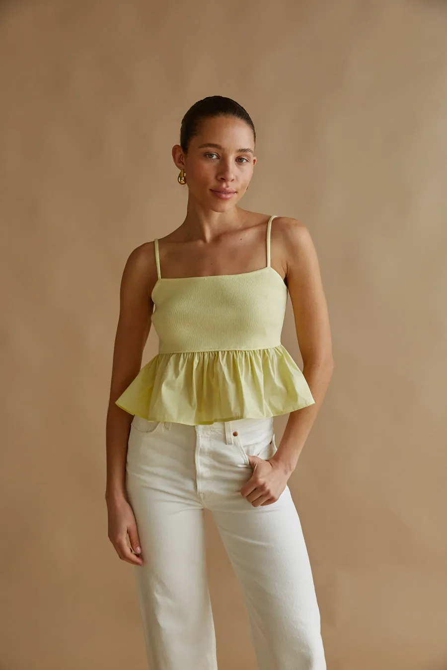 Phoebe Contrast Peplum Top