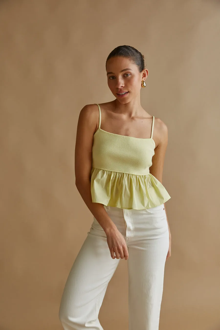 Phoebe Contrast Peplum Top