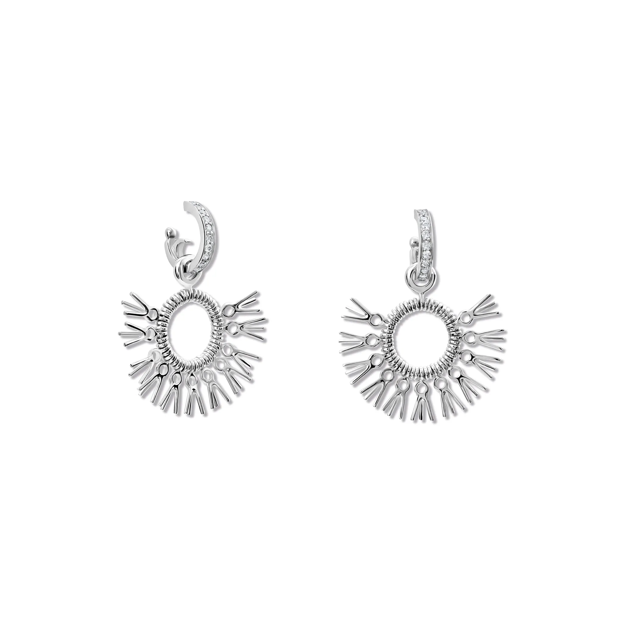 Raffia Earring Drops White Gold