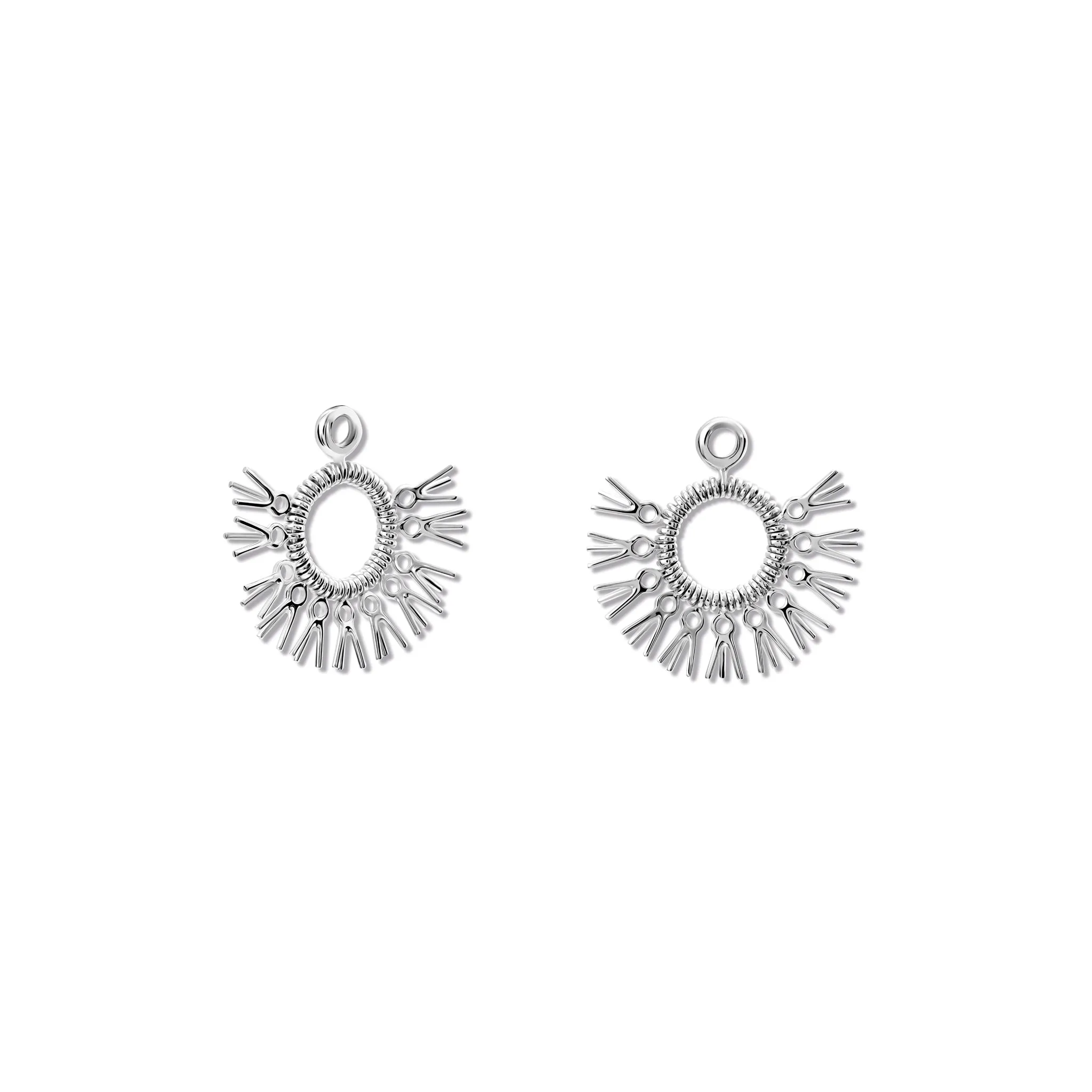 Raffia Earring Drops White Gold