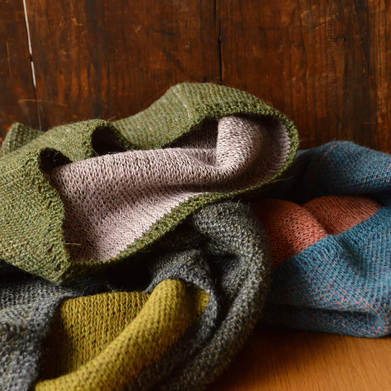 Reversible Double Knit Loop Scarf in Baby Alpaca (Adults) *Last One!