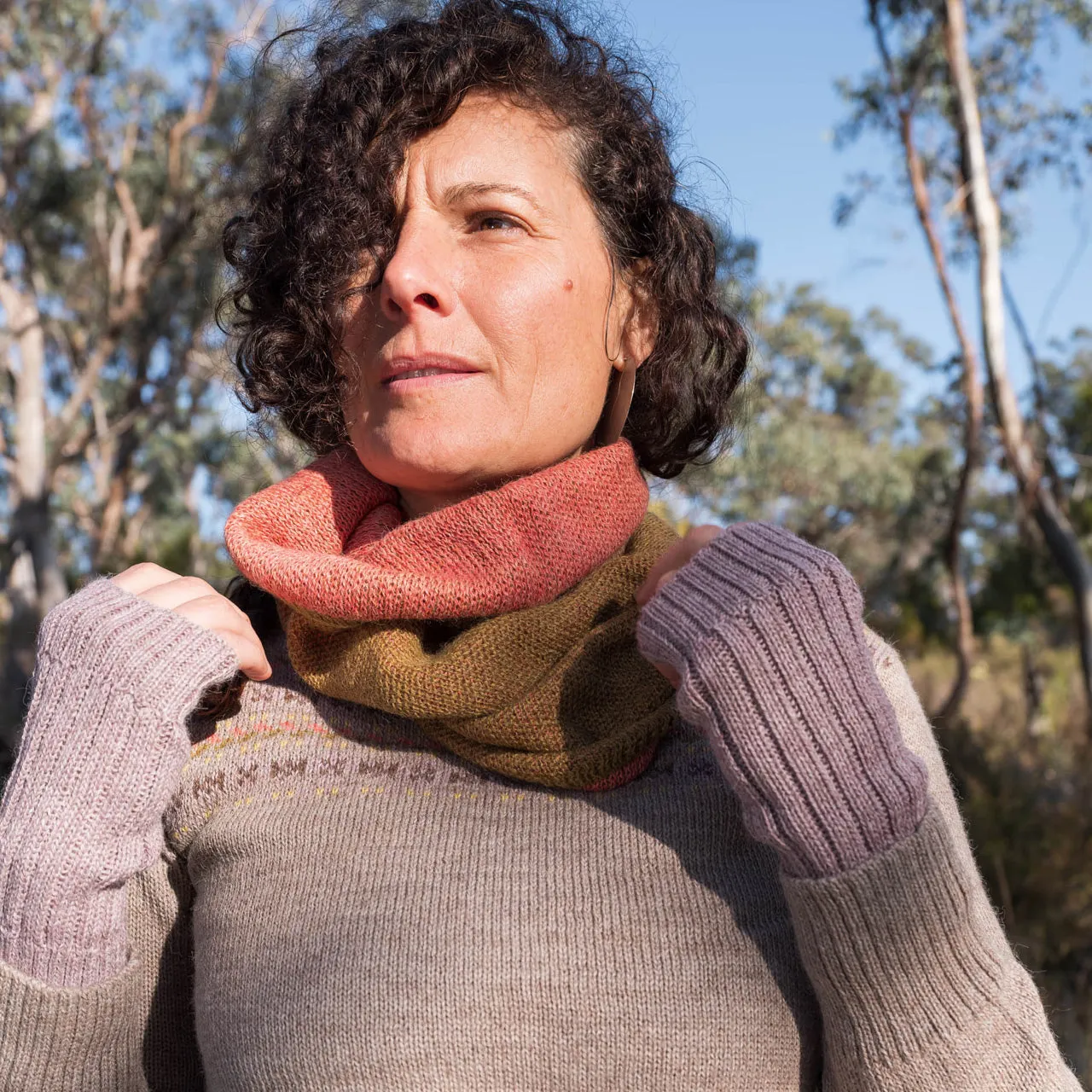 Reversible Double Knit Loop Scarf in Baby Alpaca (Adults) *Last One!