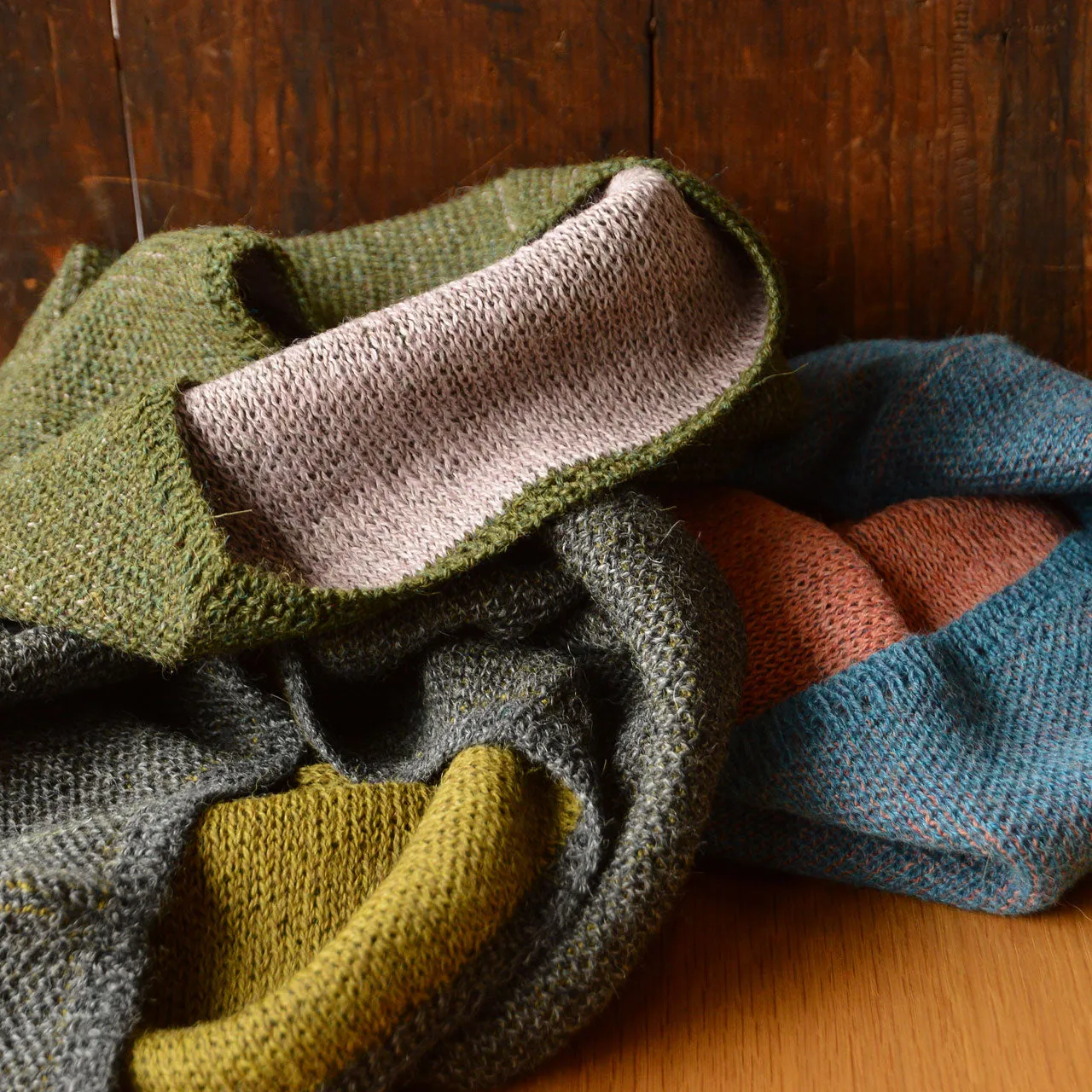 Reversible Double Knit Loop Scarf in Baby Alpaca (Adults) *Last One!