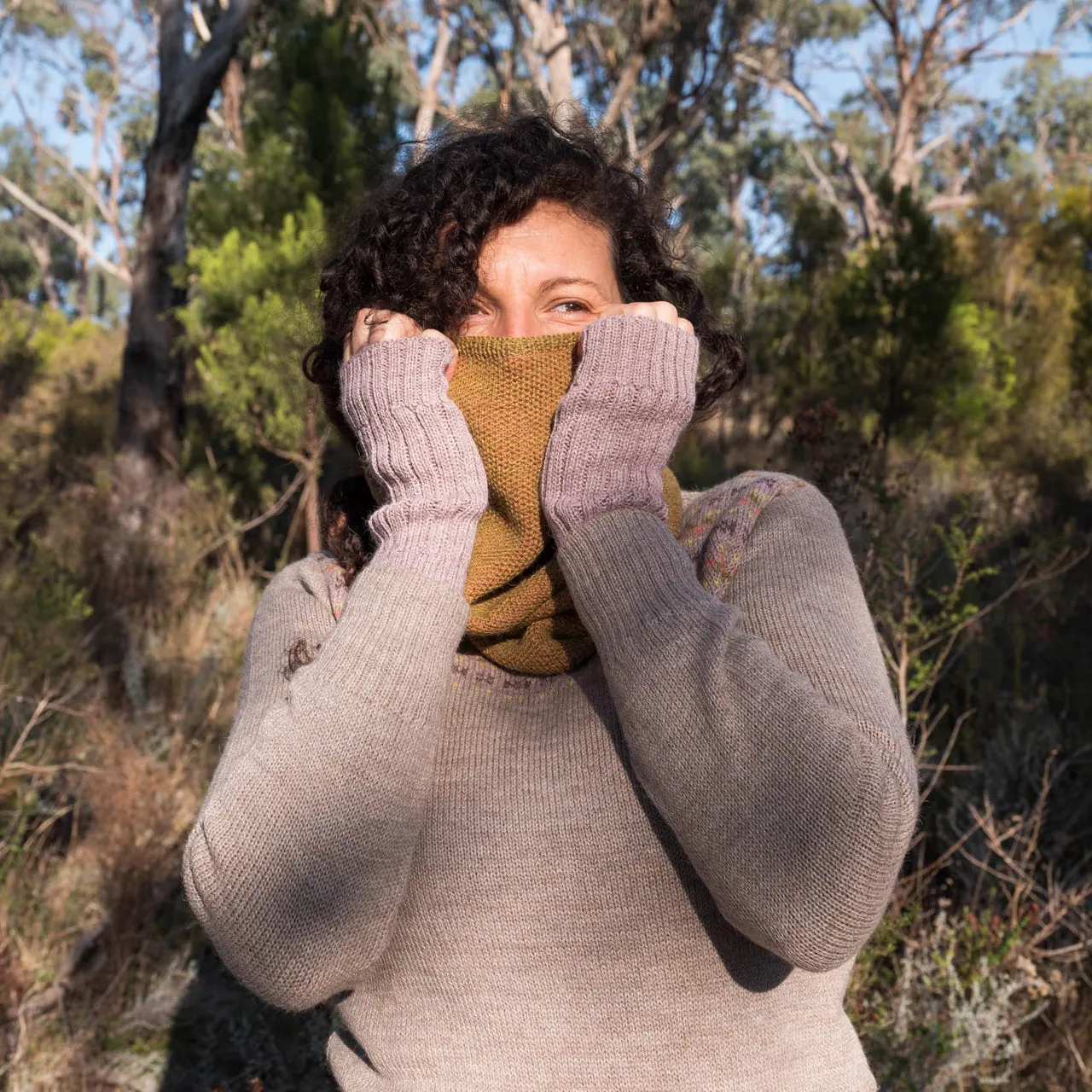 Reversible Double Knit Loop Scarf in Baby Alpaca (Adults) *Last One!