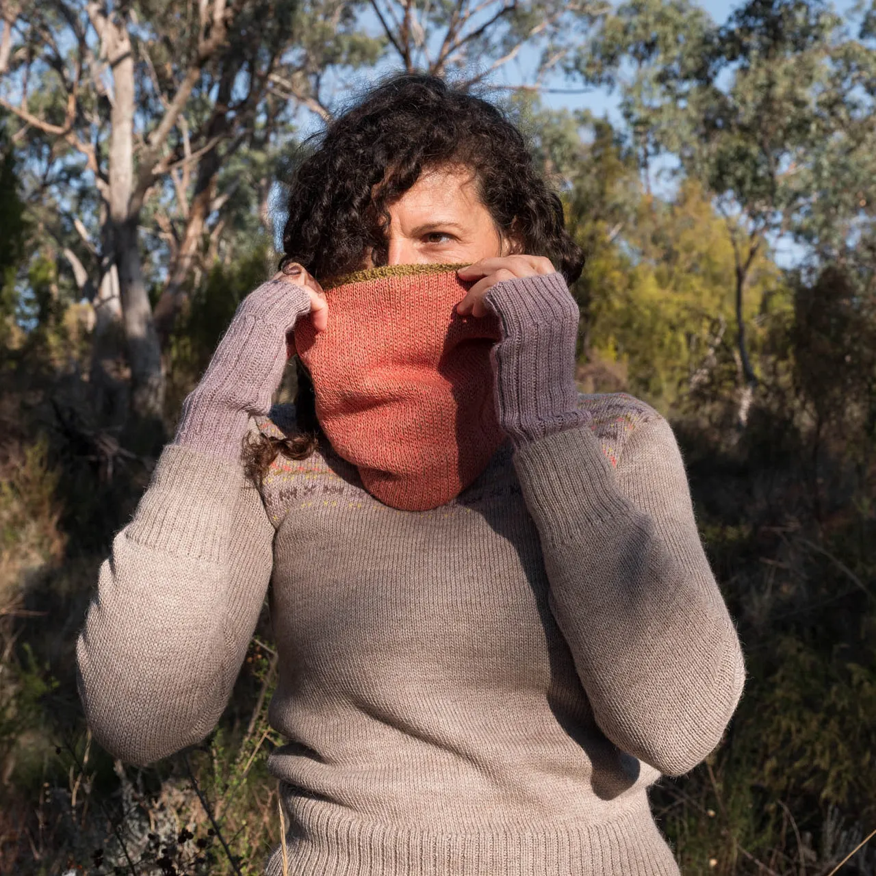 Reversible Double Knit Loop Scarf in Baby Alpaca (Adults) *Last One!