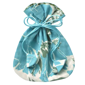 Rose Teal Drawstring Bag, Small