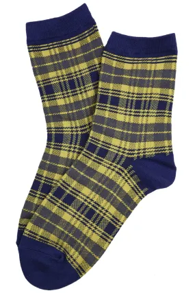 Seamo Tartan Socks Navy