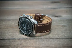 Shell Cordovan leather watch strap, Dark Brown. Handmade in Finland - 10-26 mm