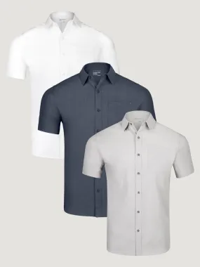 Short Sleeve Button Up Foundation 3-Pack