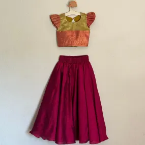 Vintage-inspired Crop Top and Circular Skirt | 3-4 Yrs