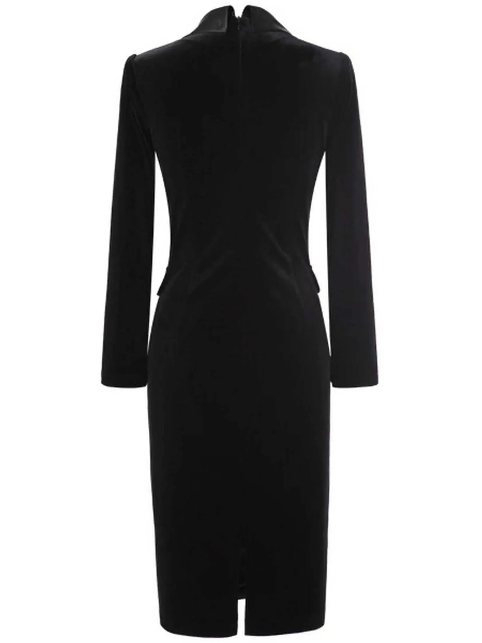 Women’s Black Double-Breasted Velvet Dress