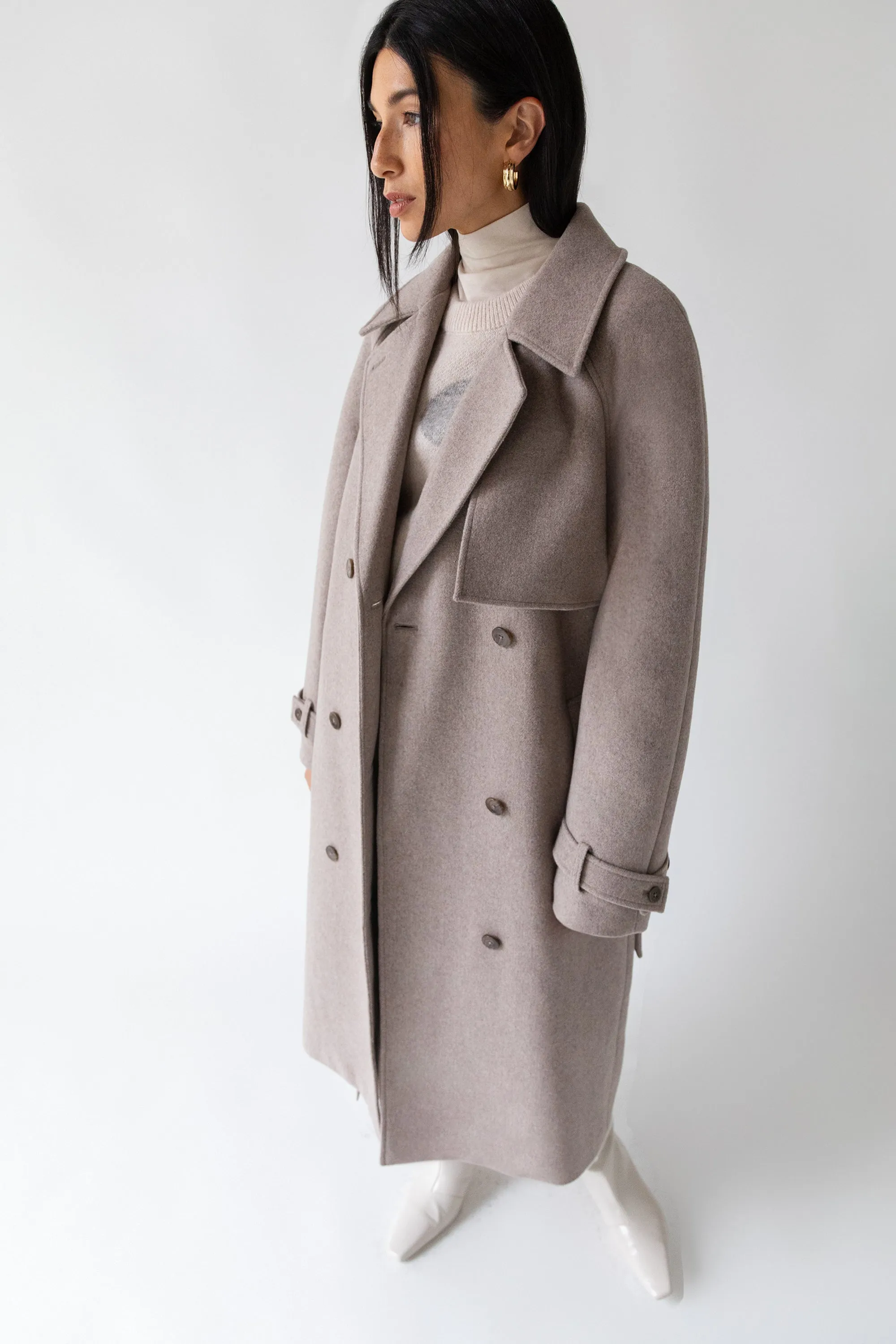 WOOL-BLEND TRENCH COAT